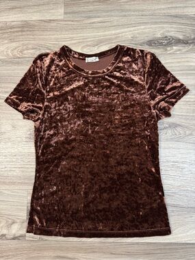 Intimately Free People Velvet Baby Tee in Brown Size Small